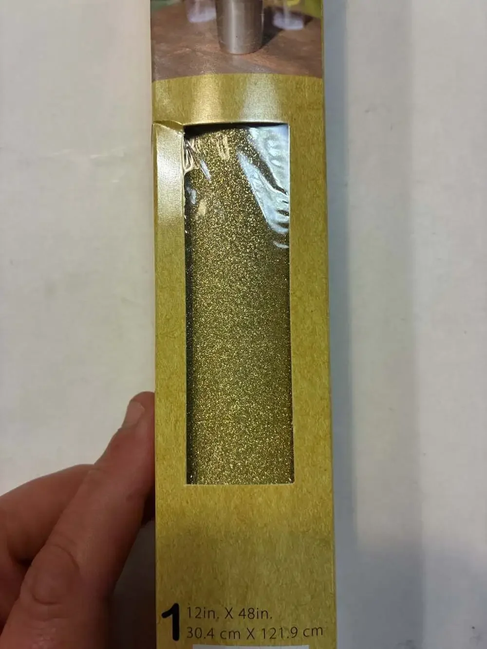 Crafter's Square Permanent Glitter Vinyl Paper, Gold, 12 in. x 48 in.